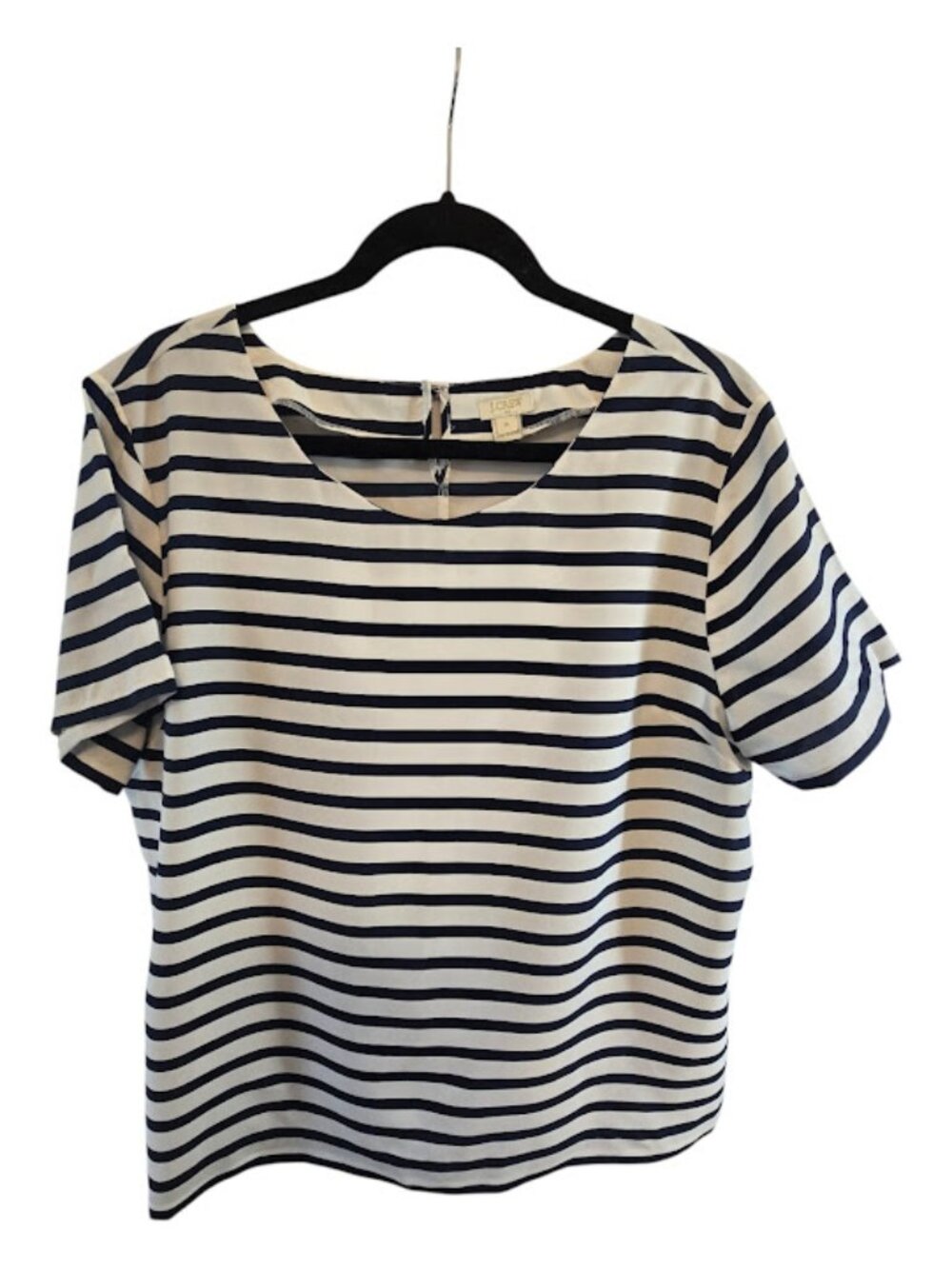 STRIPED SHORT SLEEVE J CREW TOP SIZE XL CASUAL OFFICE NAUTICAL